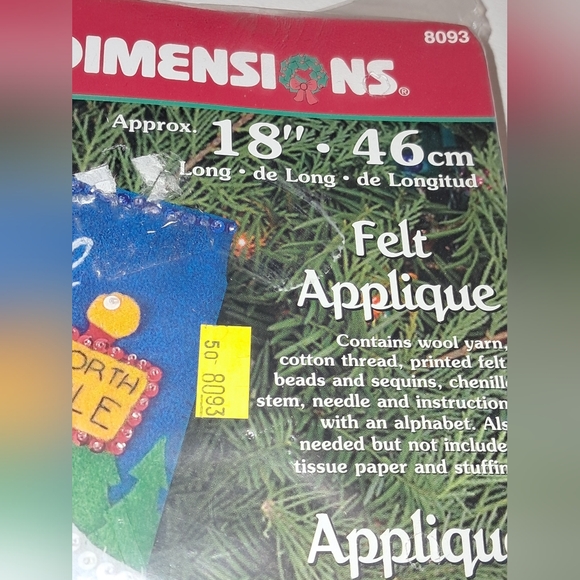 Felt Works Applique by Dimensions Christmas Crafts 2 Piece Set NWT - Picture 4 of 7